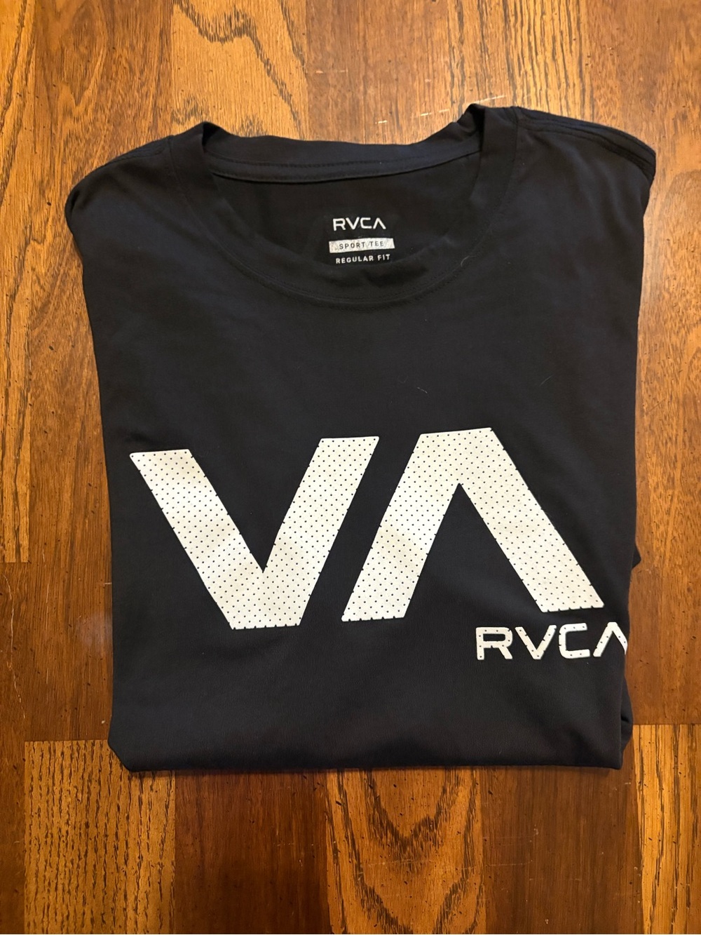 RVCA Black Short Sleeve Tee with White VA Logo